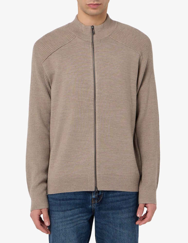 rinascente Armani Exchange Cardigan con zip in lana e cotone