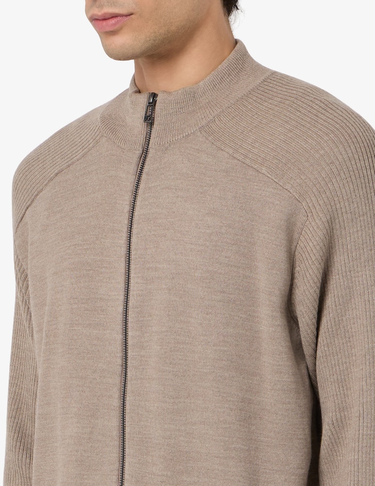Armani Exchange Zip wool raglan cardigan - picture 4 Armani Exchange Zip wool raglan cardigan - picture 4