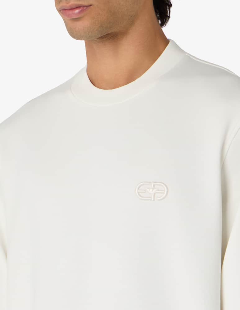 Emporio Armani Felpa girocollo con logo ricamato - immagine 4
