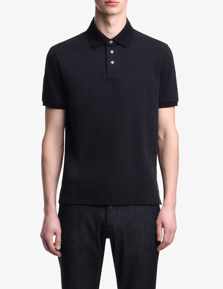 rinascente Emporio Armani Polo micro eagle pattern