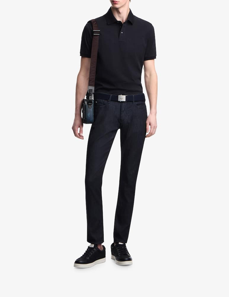 rinascente Emporio Armani Polo micro eagle pattern