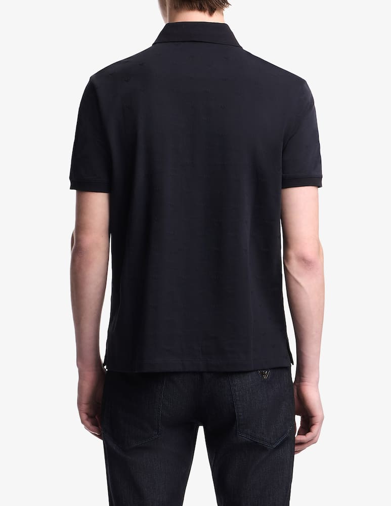 rinascente Emporio Armani Polo micro eagle pattern