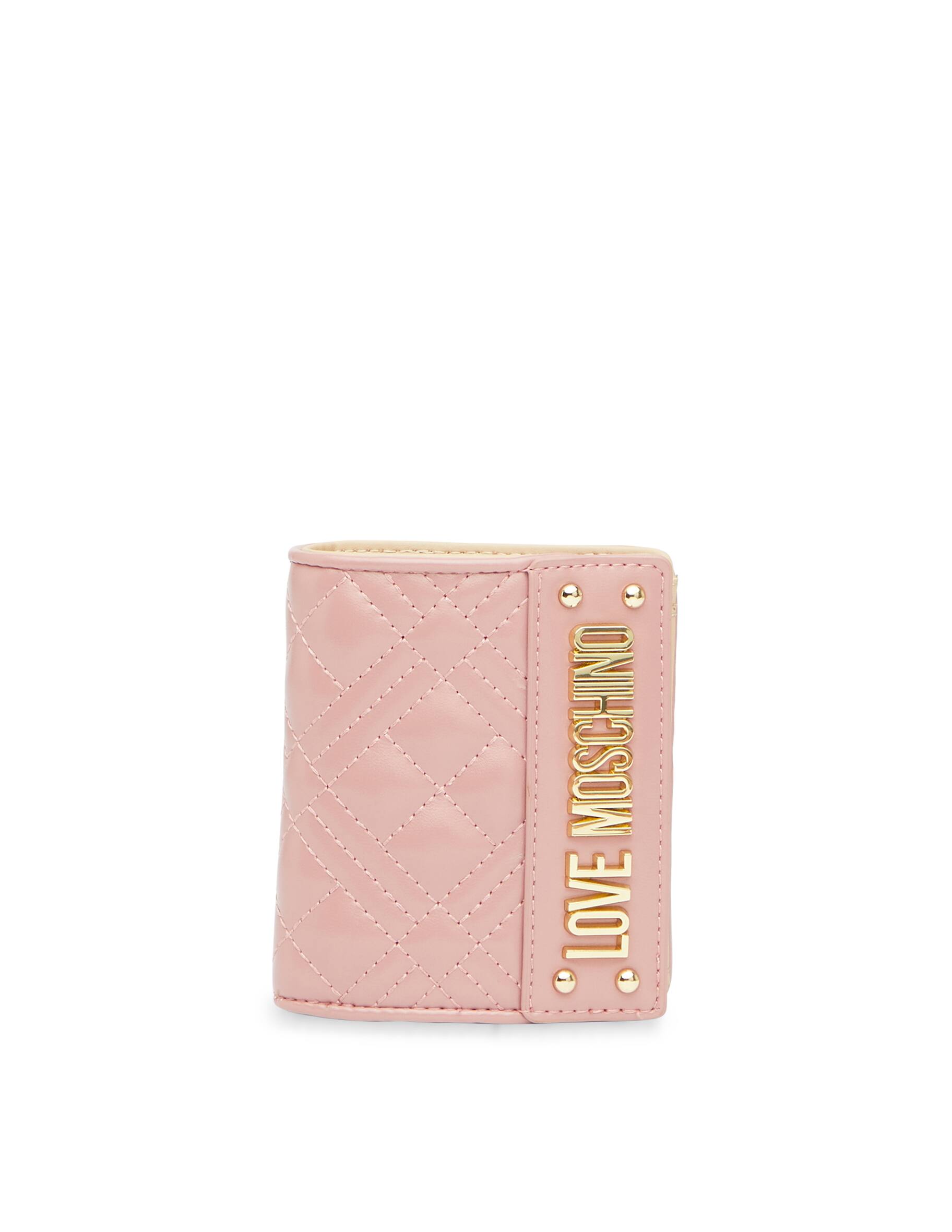 Portafoglio Donna Piccolo con Bottone LOVE MOSCHINO linea Quilted Nero a  sconto