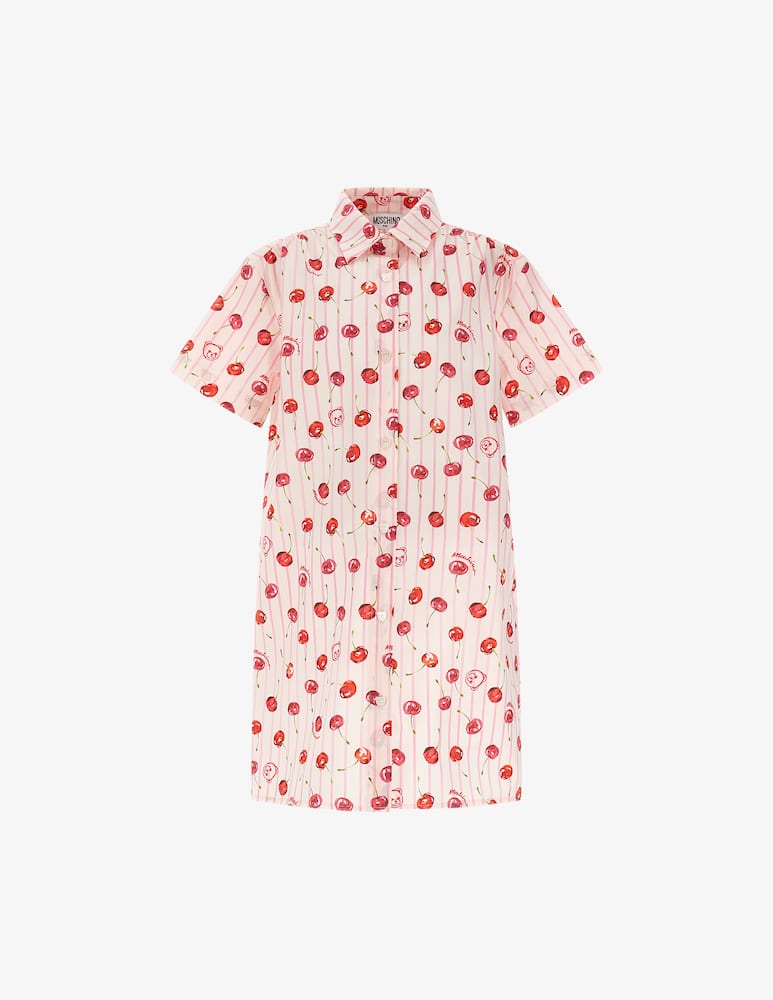 rinascente Moschino Cherry print shirt dress
