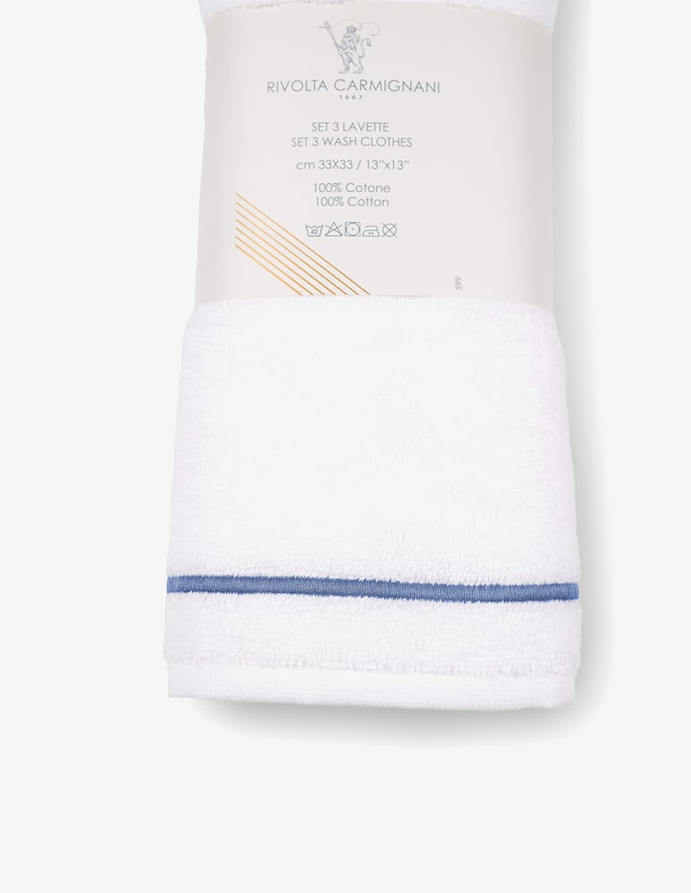 rinascente Rivolta Carmignani Cordonetto Wash Cloths 3 Pcs. Set
