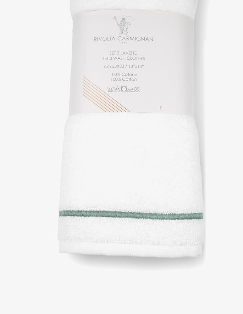rinascente Rivolta Carmignani Cordonetto Wash Cloths 3 Pcs. Set