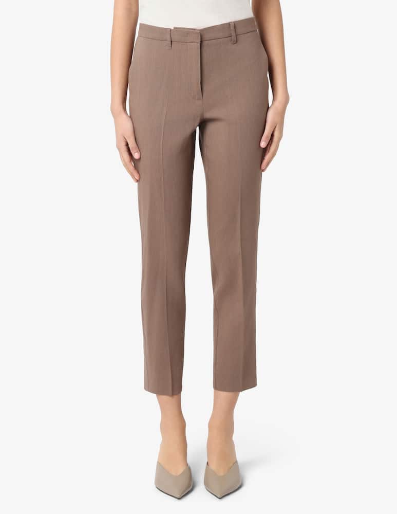 rinascente Marella Stretch viscose and linen trousers