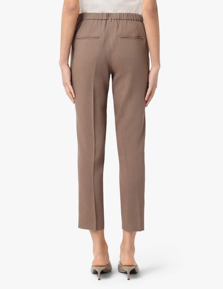 rinascente Marella Stretch viscose and linen trousers