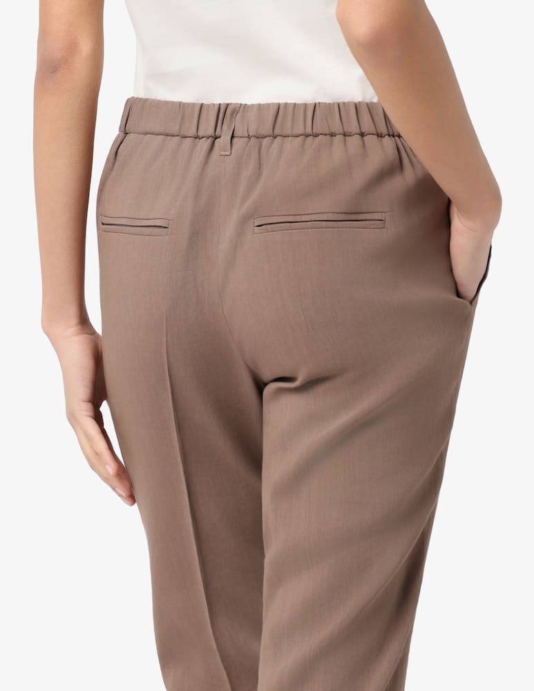 rinascente Marella Stretch viscose and linen trousers