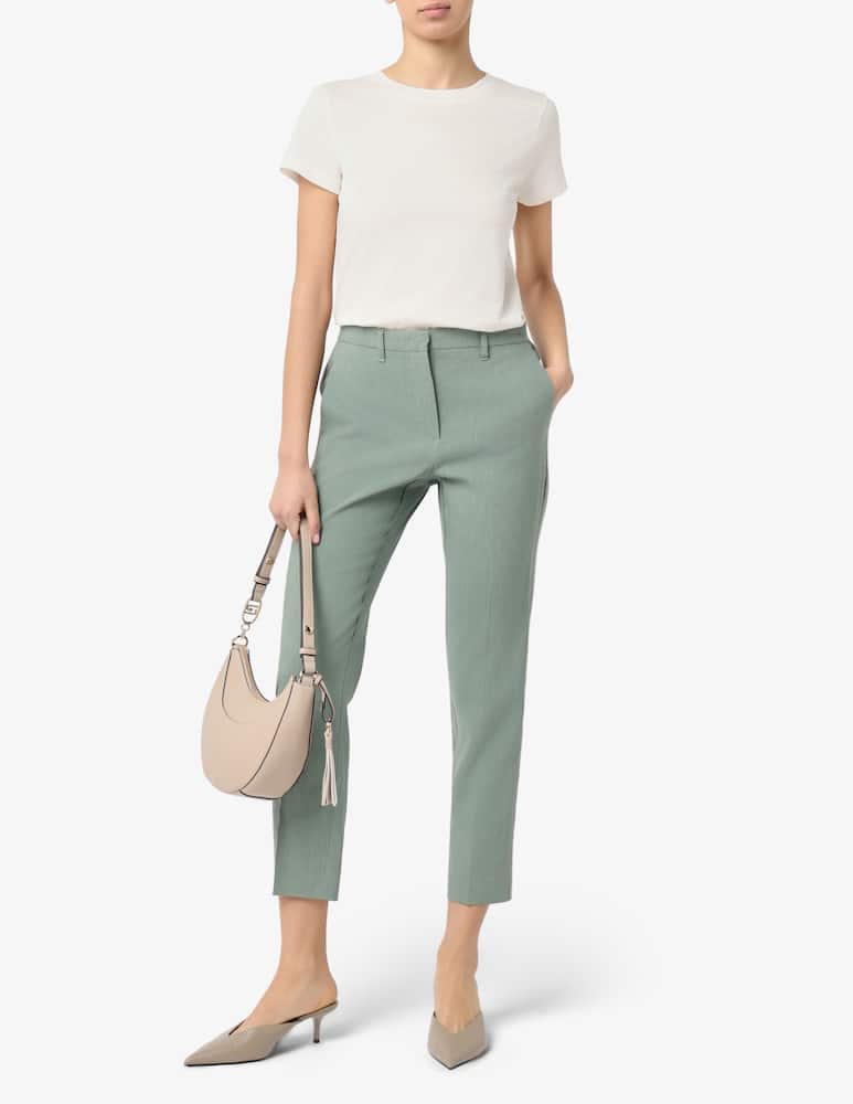 rinascente Marella Stretch viscose and linen trousers