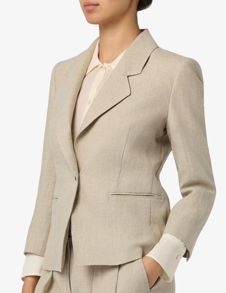 rinascente Marella Single-breasted linen blazer MLLCARDATO1