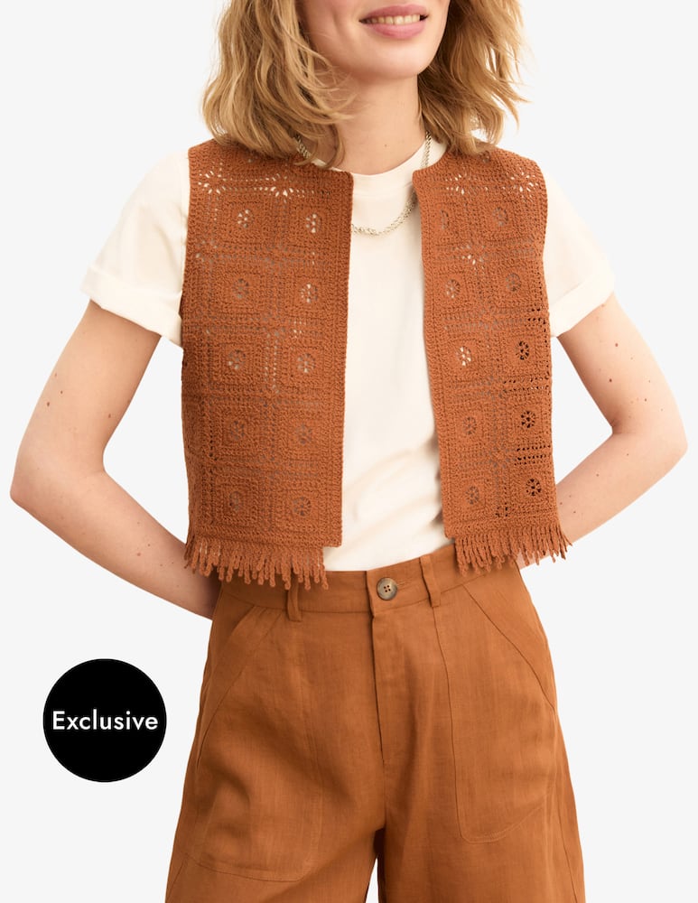 rinascente EMME Crochet fringed gilet Emme x Rinascente