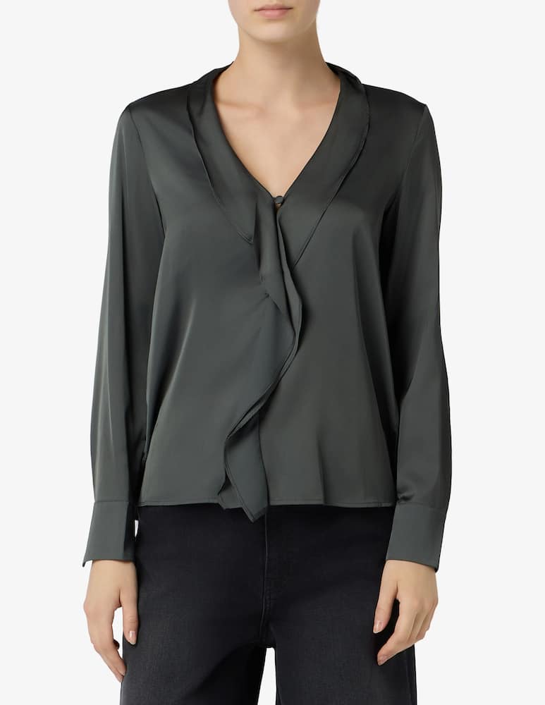 EMME Ruffle satin blouse - picture 1 EMME Ruffle satin blouse - picture 1