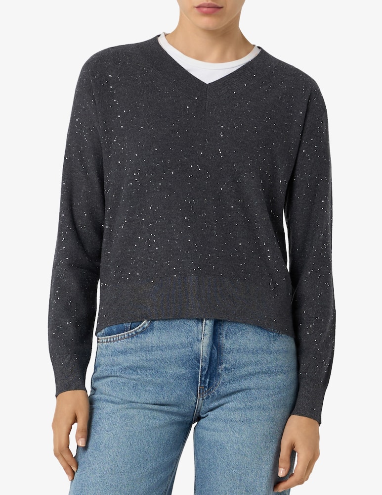 rinascente EMME Sequin v-neck jumper