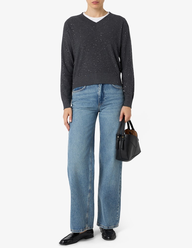 rinascente EMME Sequin v-neck jumper