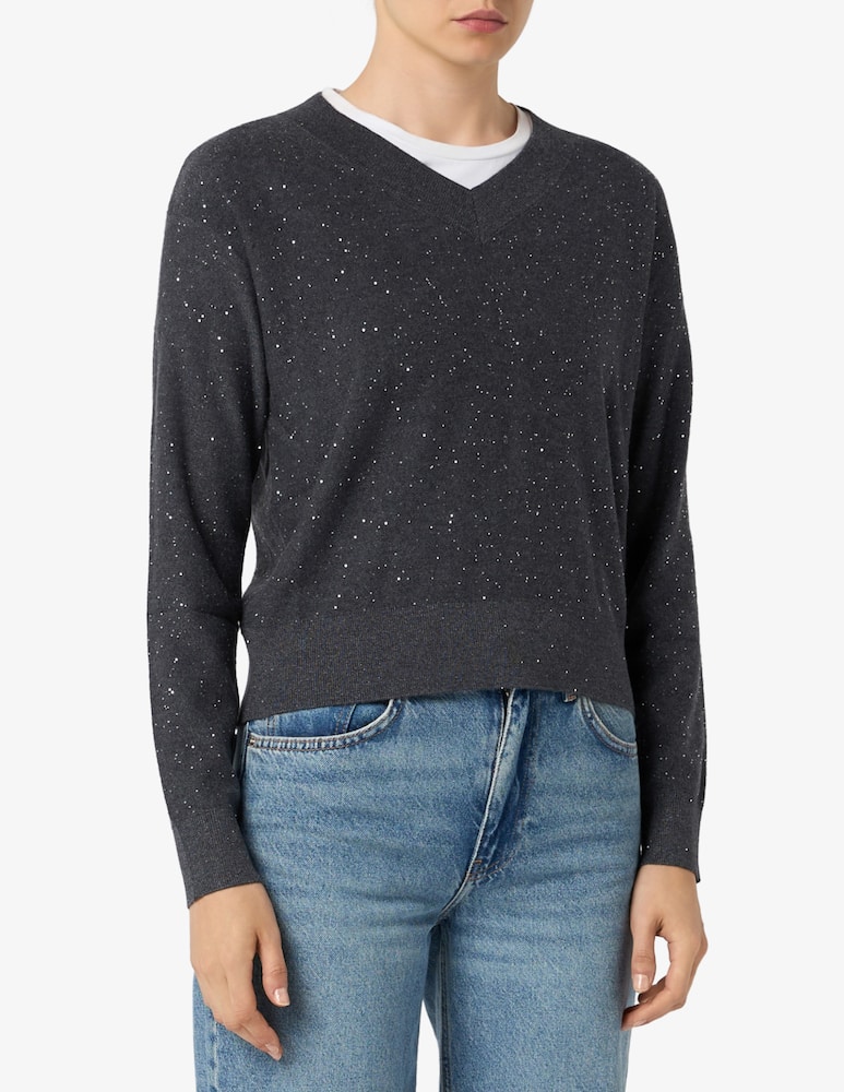 rinascente EMME Sequin v-neck jumper