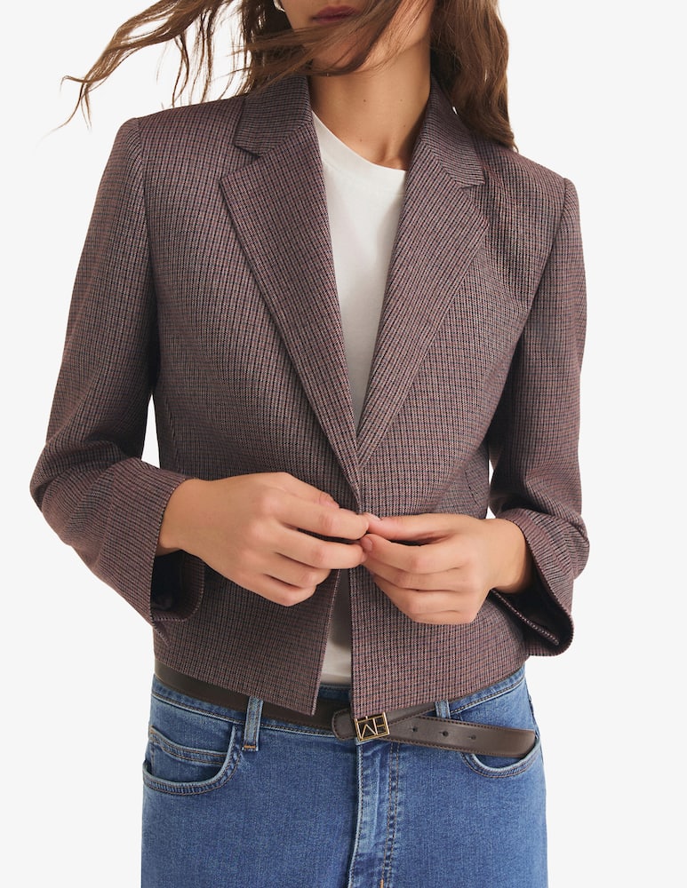 rinascente EMME Cropped checked blazer