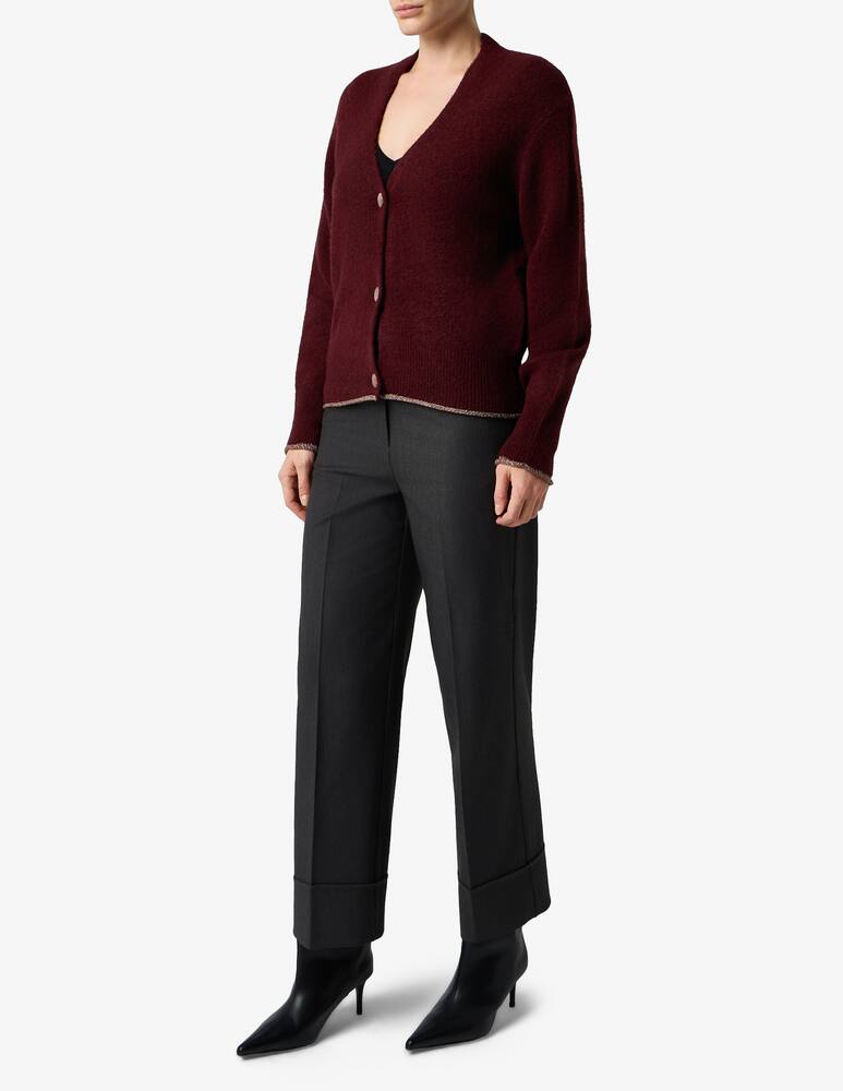 EMME Cardigan fluffy con bottoni gioiello - immagine 2 EMME Cardigan fluffy con bottoni gioiello - immagine 2