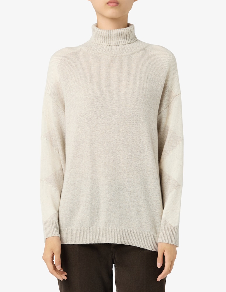 EMME Argyle turtleneck sweater - picture 1 EMME Argyle turtleneck sweater - picture 1
