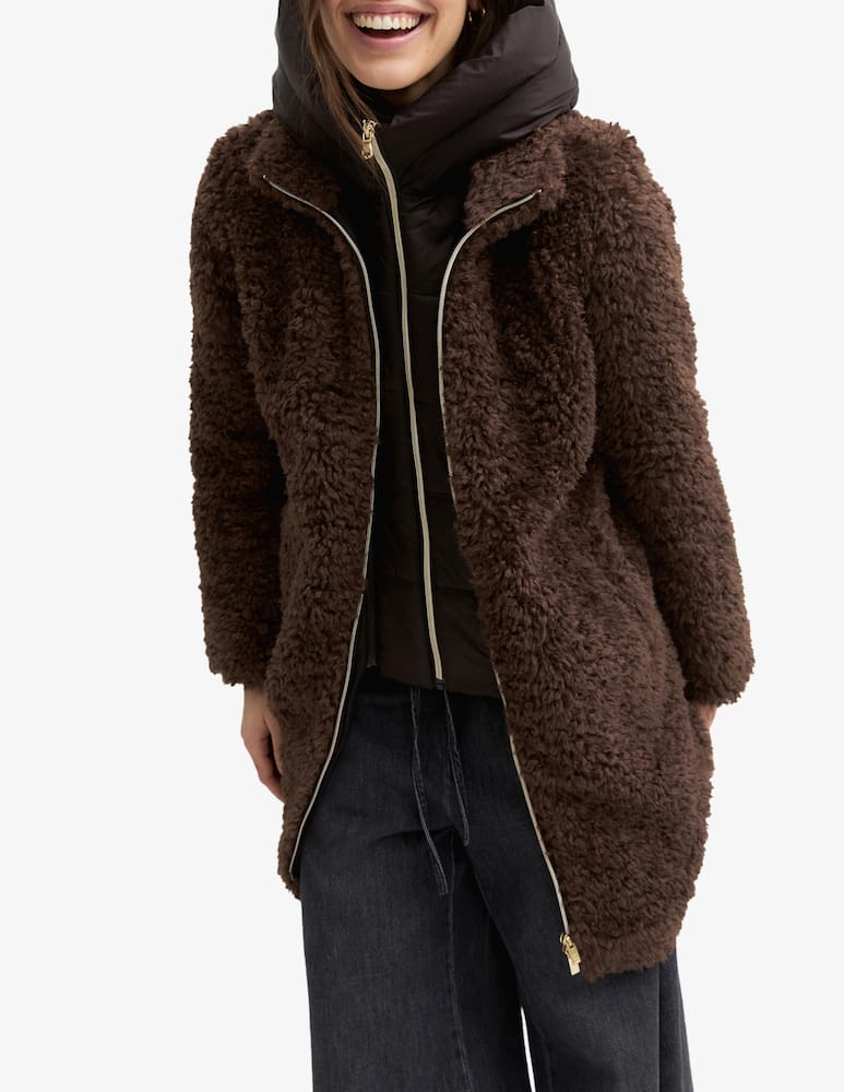 EMME Faux fur midi zip coat - picture 1 EMME Faux fur midi zip coat - picture 1