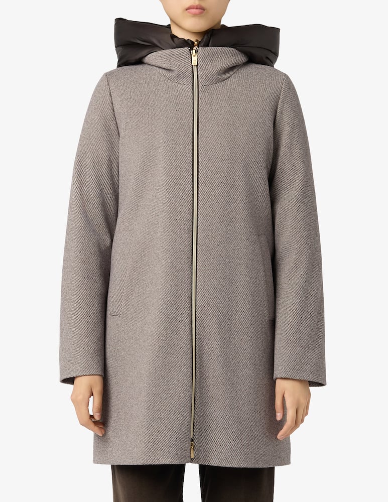 EMME Cappotto midi mélange con zip - immagine 1