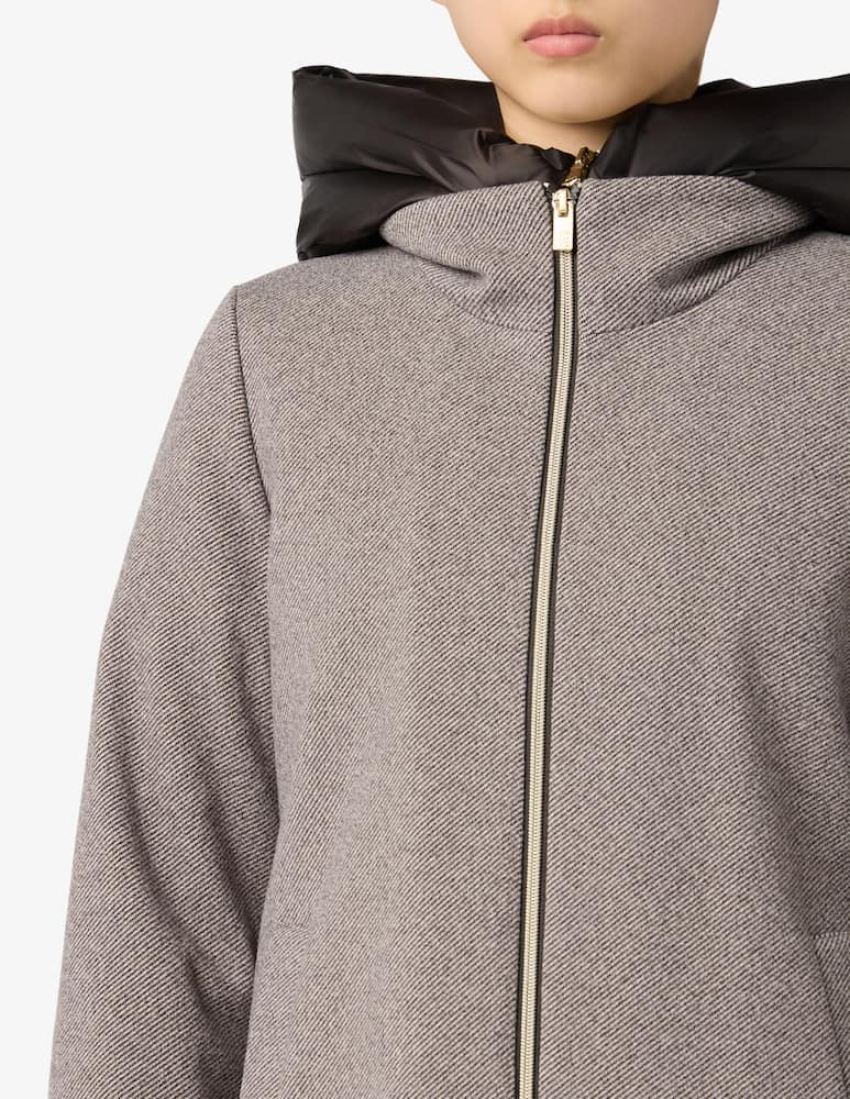 EMME Cappotto midi mélange con zip - immagine 4