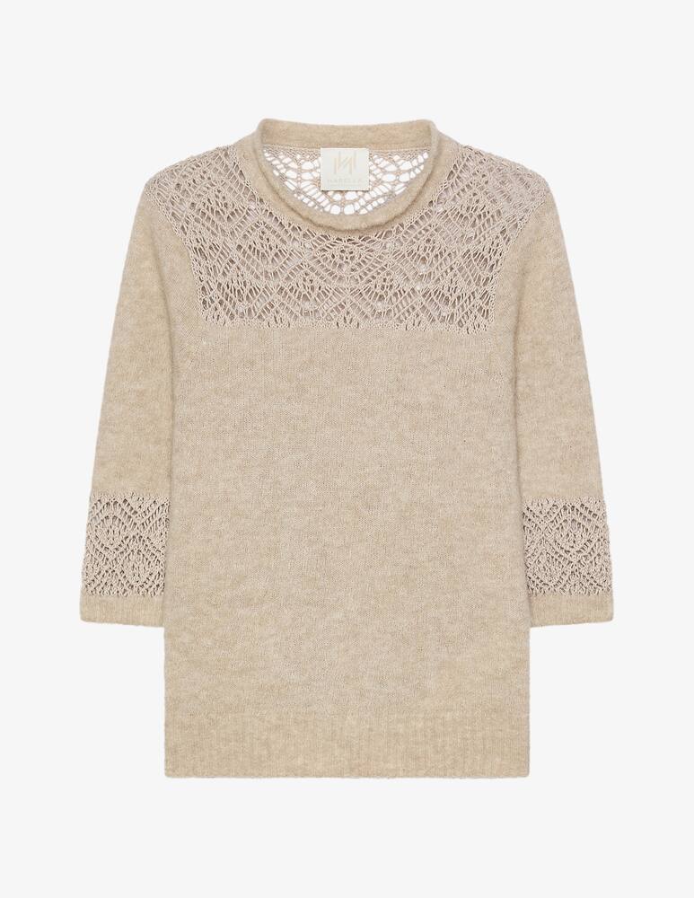 rinascente Marella Maglione in lana alpaca con pizzo