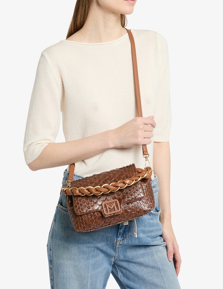 rinascente Marella Shoulder bag con patta effetto serpente