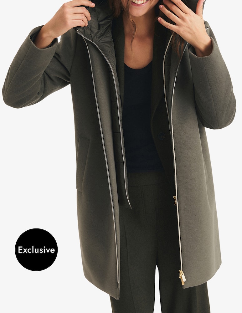 rinascente EMME Hooded midi coat with zip Emme x Rinascente