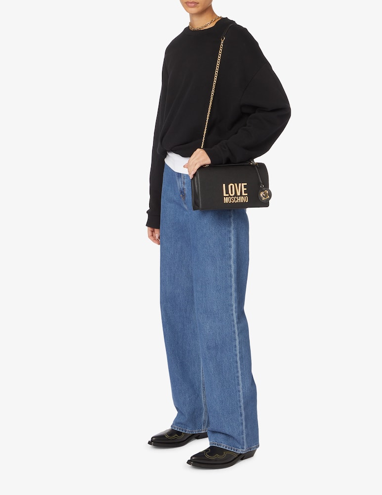 rinascente Love Moschino Borsa con patta scritta M