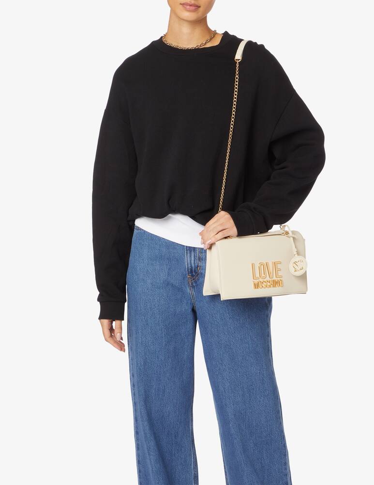 rinascente Love Moschino Lettering M flap bag