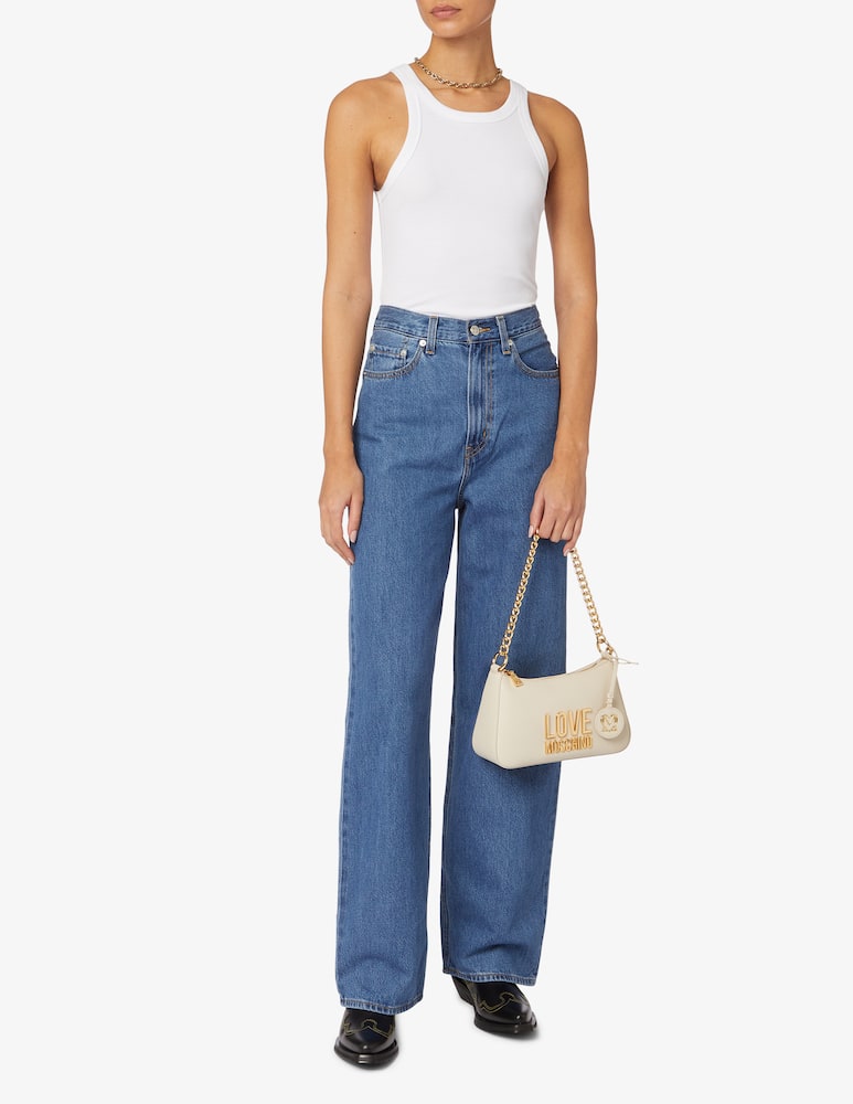 rinascente Love Moschino Borsa a mezzaluna scritta