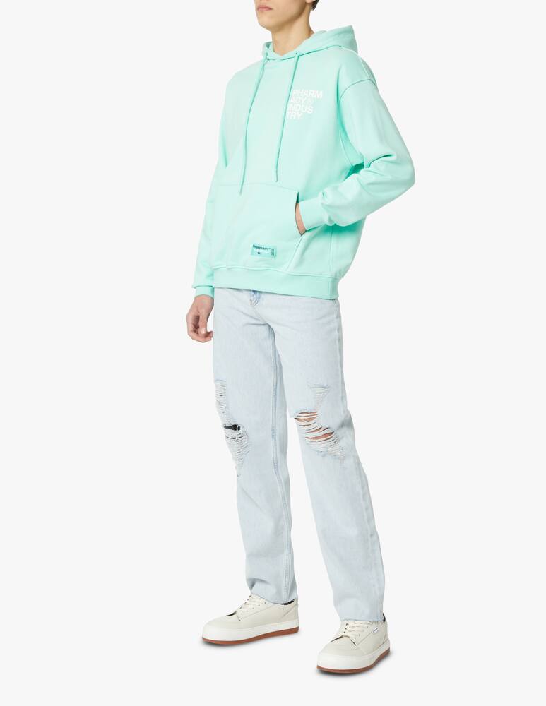 rinascente Pharmacy Industry Print & embroidery hoodie - green