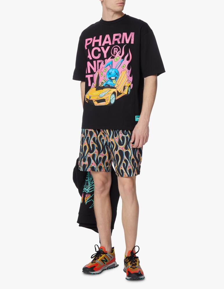 rinascente Pharmacy Industry Maglietta in jersey con stampa avanti e retro - nero