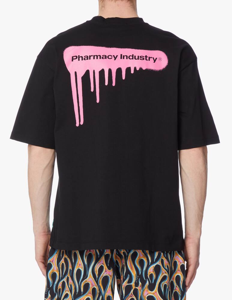 rinascente Pharmacy Industry Maglietta in jersey con stampa avanti e retro - nero