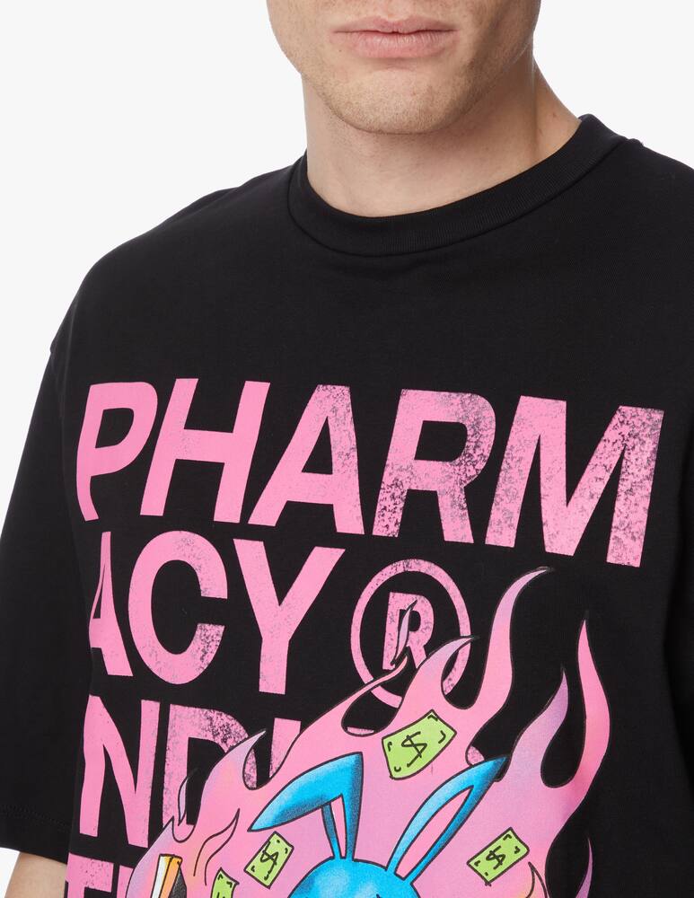 rinascente Pharmacy Industry Maglietta in jersey con stampa avanti e retro - nero