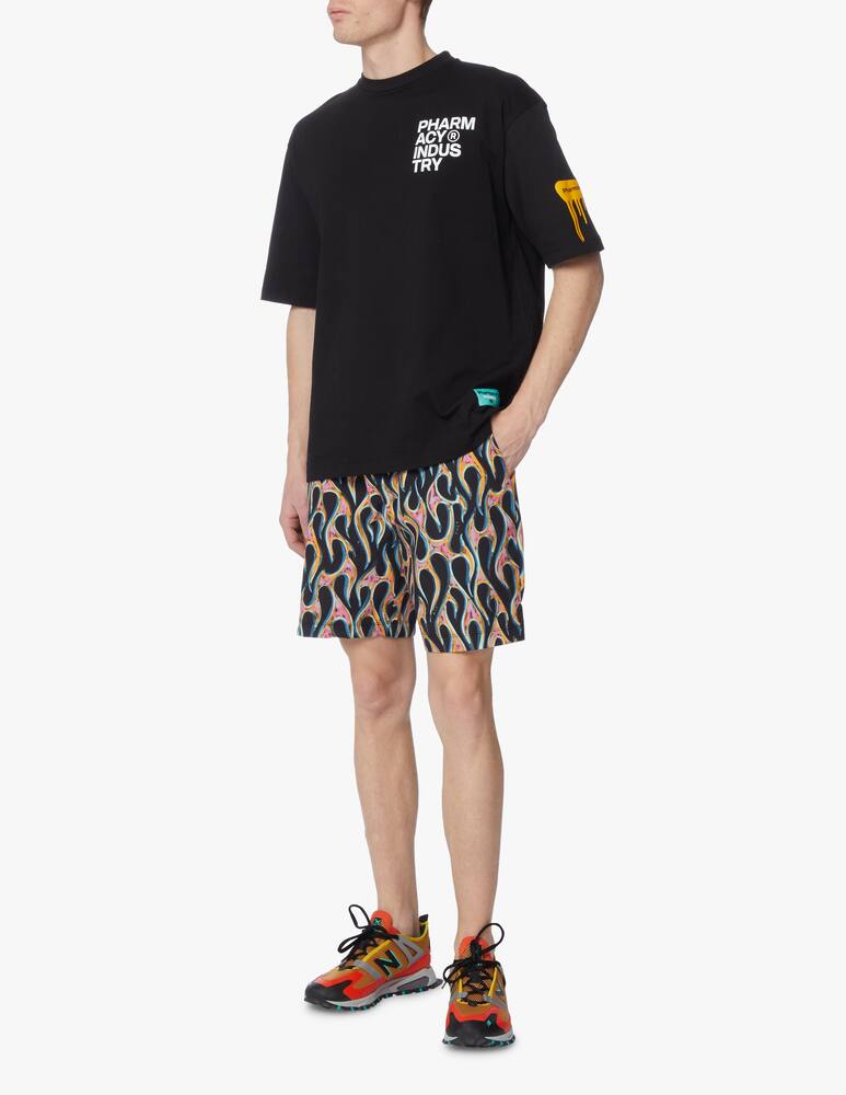 rinascente Pharmacy Industry Jersey print & embroidery front back t-shirt - black