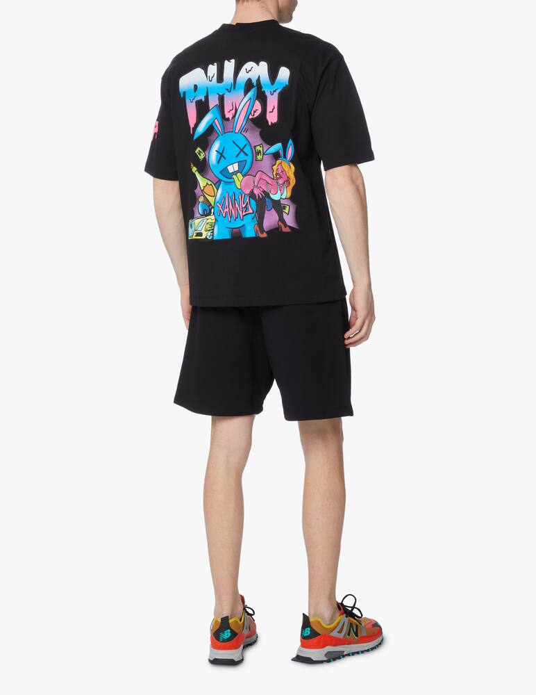 rinascente Pharmacy Industry Jersey print & embroidery front back t-shirt - black