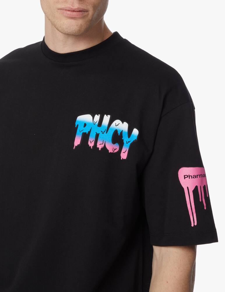 rinascente Pharmacy Industry Jersey print & embroidery front back t-shirt - black