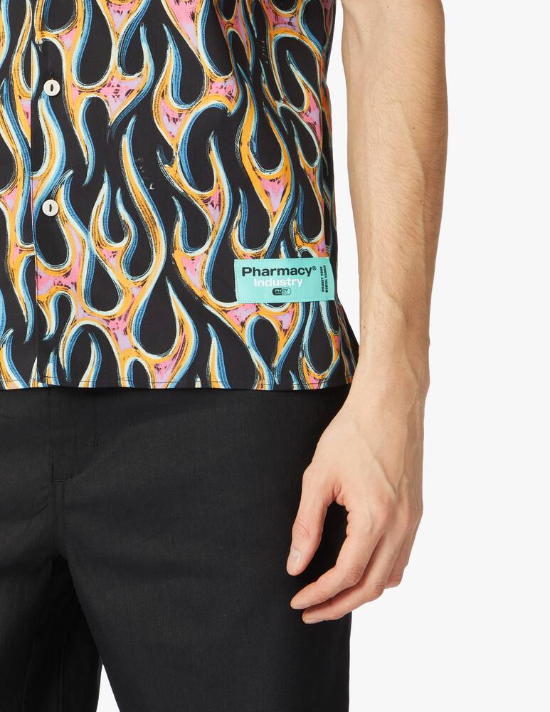 rinascente Pharmacy Industry Short sleeve label cotton shirt - black