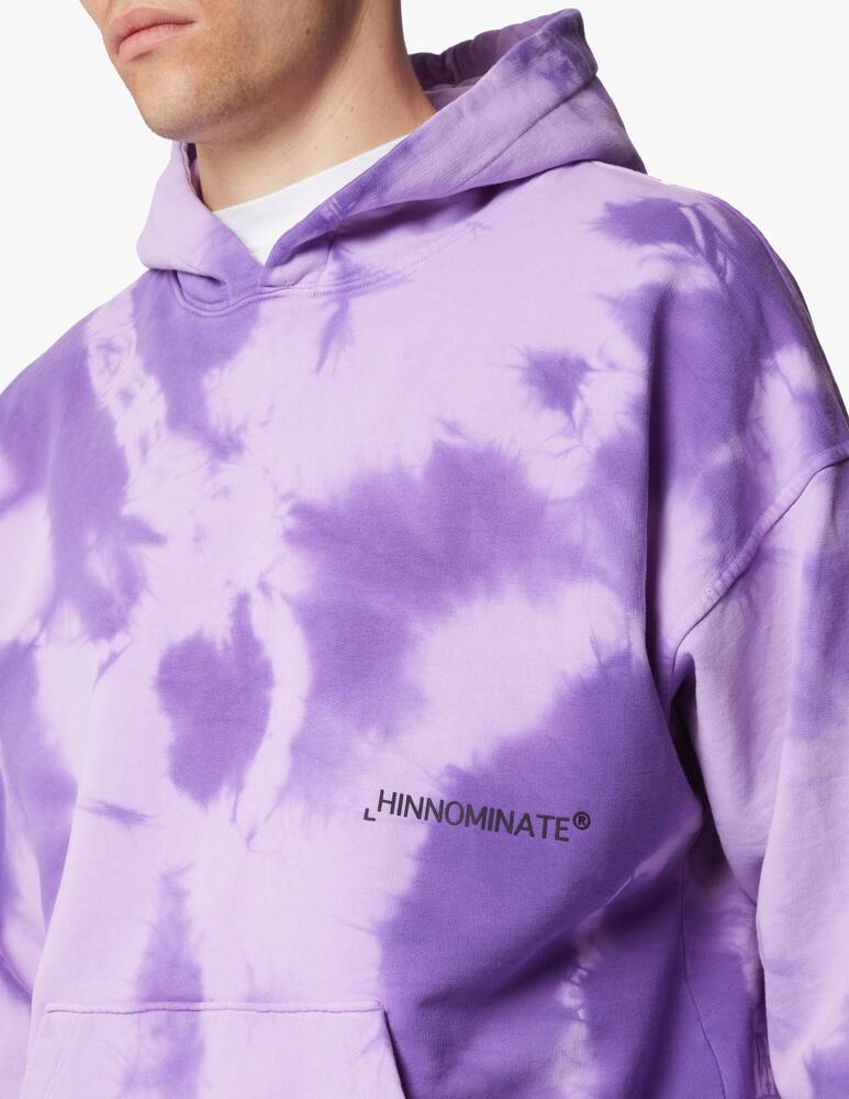 rinascente HINNOMINATE Tye dye chest logo hoodie - violet