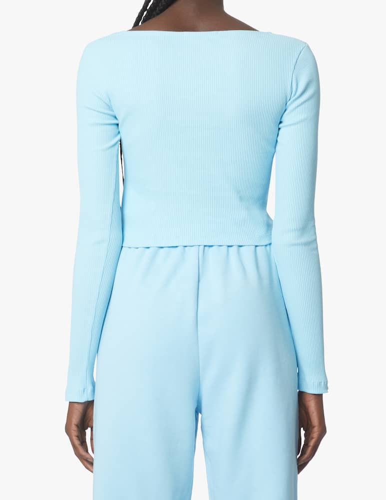 HINNOMINATE Top a manica lunga in cotone - azzurro - immagine 3 HINNOMINATE Top a manica lunga in cotone - azzurro - immagine 3