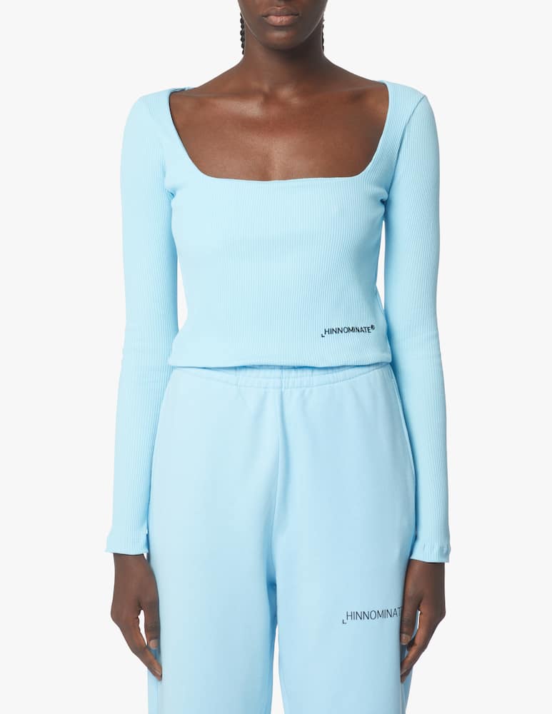 HINNOMINATE Top a manica lunga in cotone - azzurro - immagine 1 HINNOMINATE Top a manica lunga in cotone - azzurro - immagine 1