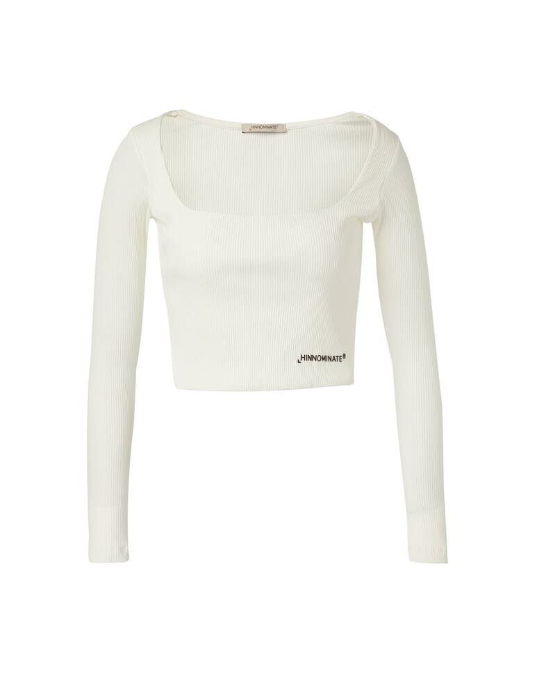 rinascente HINNOMINATE Top a manica lunga in cotone - bianco