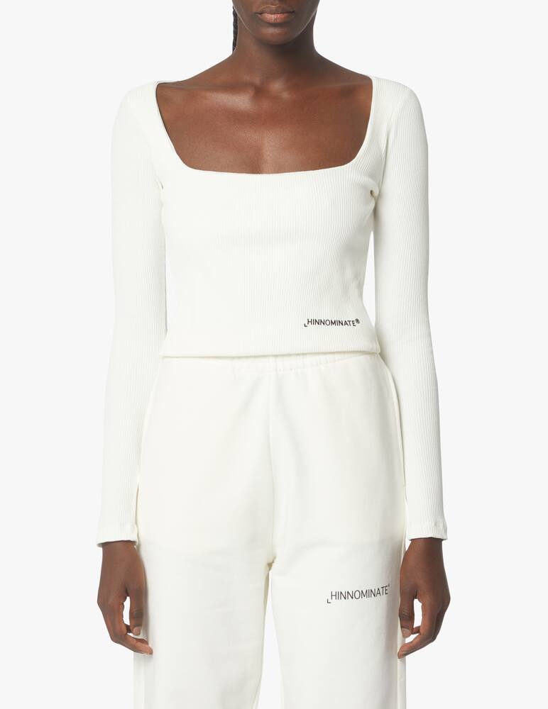 rinascente HINNOMINATE Top a manica lunga in cotone - bianco