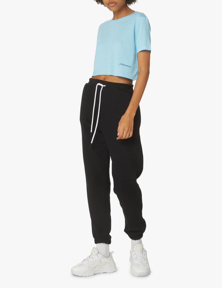 rinascente HINNOMINATE T-shirt crop in modal - azzurro