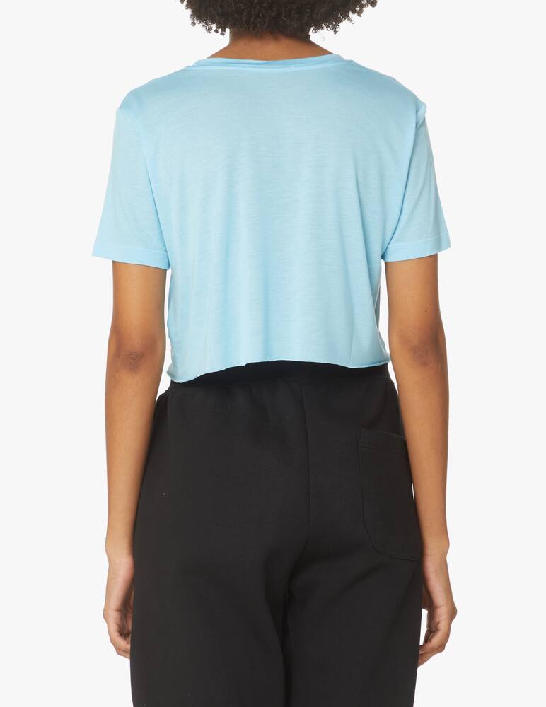 rinascente HINNOMINATE T-shirt crop in modal - azzurro