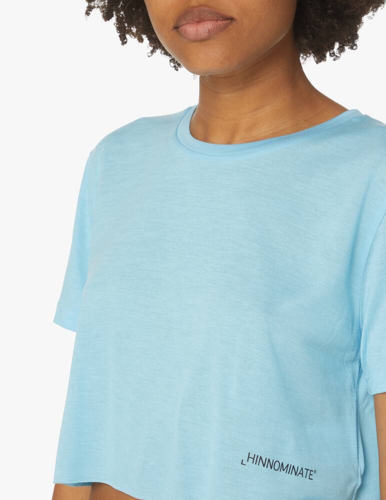 rinascente HINNOMINATE T-shirt crop in modal - azzurro