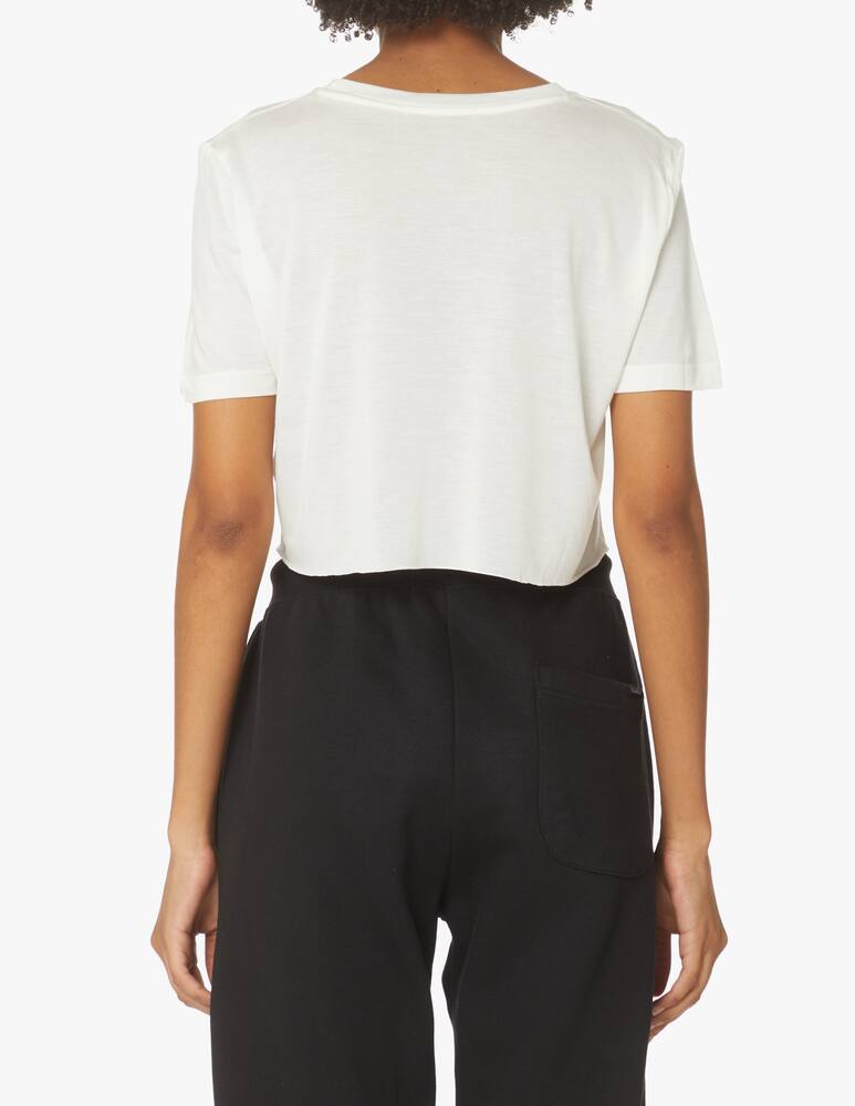 rinascente HINNOMINATE T-shirt crop in modal - bianco
