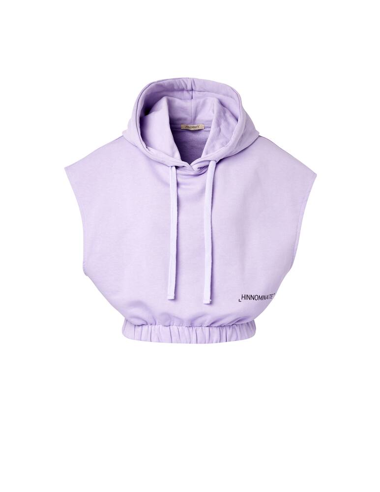 rinascente HINNOMINATE Felpa con cappuccio in cotone senza maniche - lilla